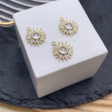 Подвеска Солнце цирконы, цвет золото 11 мм