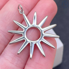 Подвеска солнце, цвет серебро 35 мм