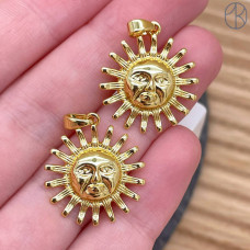 Подвеска солнце, цвет золото 19 мм