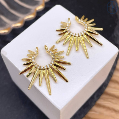 Подвеска солнце, цвет золото 23 мм