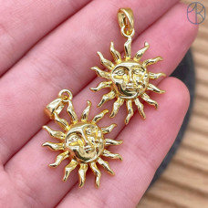 Подвеска солнце, цвет золото 24 мм
