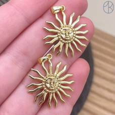 Подвеска солнце, цвет золото 25 мм
