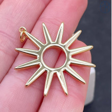 Подвеска солнце, цвет золото 35 мм