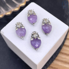 Подвеска сова аметист, цвет серебро 14 мм