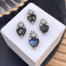 Подвеска сова лабрадор, цвет серебро 14 мм