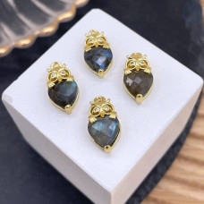 Подвеска сова лабрадор, цвет золото 14 мм