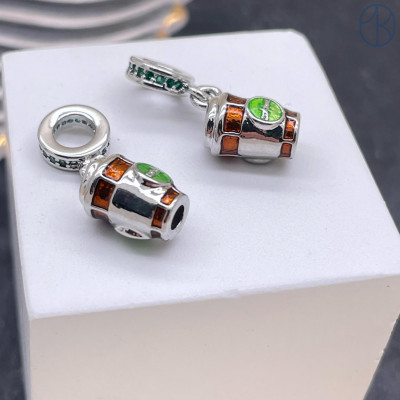 Подвеска стакан кофе, цвет серебро 10 мм 