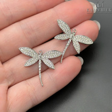 Подвеска стрекоза, цвет серебро 24х24 мм 