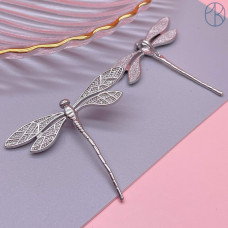 Подвеска стрекоза, цвет серебро 37х43 мм 