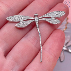 Подвеска стрекоза, цвет серебро 37х43 мм 