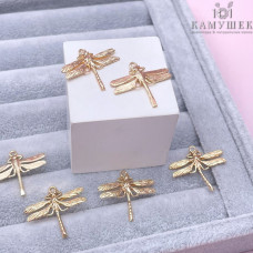 Подвеска стрекоза, цвет золото 22х25 мм