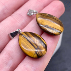 Подвеска Тигровый глаз, цвет цвет серебро 23х16 мм