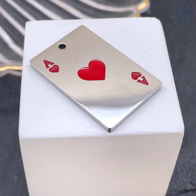 Подвеска туз червей сталь 29х20 мм, цвет серебро 