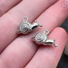 Подвеска улитка, цвет серебро 14х7 мм 