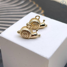 Подвеска улитка, цвет золото 14х7 мм