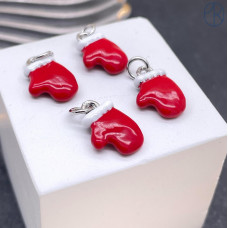 Подвеска варежка, цвет серебро 12х9 мм 