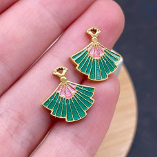 Подвеска веер сталь 11 мм, цвет золото 14К