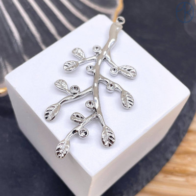 Подвеска ветка, цвет серебро 46 мм 