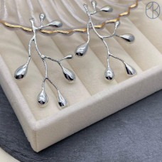 Подвеска ветка, цвет серебро 50x30 мм