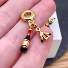 Подвеска вино и штопор, цвет золото 18 мм 