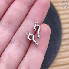 Подвеска вопросительный знак, цвет серебро 13 мм 