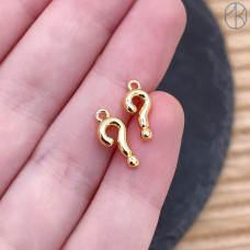 Подвеска вопросительный знак, цвет золото 13 мм 