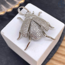 Подвеска жук цирконы, цвет серебро 32 мм Подвеска жук цирконы, цвет серебро 32 мм