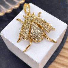 Подвеска жук цирконы, цвет золото 32 мм Подвеска жук цирконы, цвет золото 32 мм