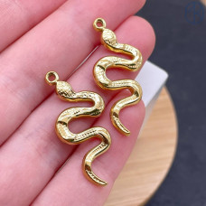 Подвеска змея сталь 28 мм, цвет золото 18К