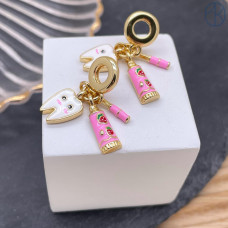 Подвеска зуб, щетка и паста, цвет золото 17 мм 