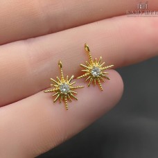 Подвеска Звезда циркон,цвет золото 10,5*13мм 