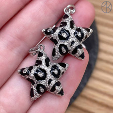 Подвеска звезда цирконы, цвет серебро 22 мм Подвеска звезда цирконы, цвет серебро 22 мм