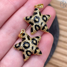 Подвеска звезда цирконы, цвет золото 22 мм Подвеска звезда цирконы, цвет золото 22 мм