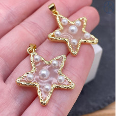 Подвеска звезда, цвет золото 27х24 мм