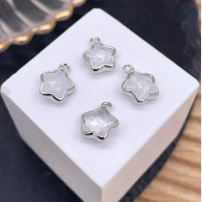 Подвеска звезда горный хрусталь, цвет серебро 12 мм