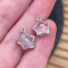Подвеска звезда горный хрусталь, цвет серебро 12 мм