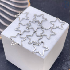 Подвеска звезда контур, цвет серебро 12 мм