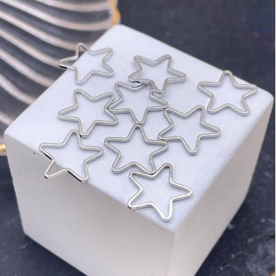 Подвеска звезда контур, цвет серебро 12 мм