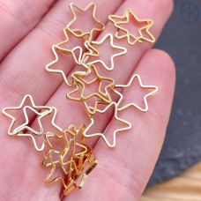 Подвеска звезда контур, цвет золото 12 мм