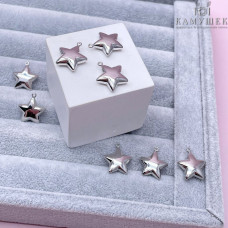 Подвеска звезда объемная, цвет серебро 16х14 мм