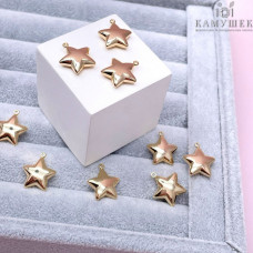 Подвеска звезда объемная, цвет золото 16х14 мм