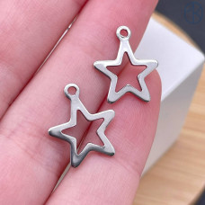 Подвеска звезда сталь 12 мм, цвет серебро 