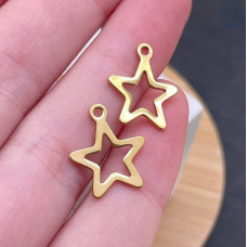 Подвеска звезда сталь 12 мм, цвет золото 18К