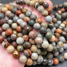 Полихромная Яшма 8 мм мелкая огранка (128 граней) Полихромная Яшма 8 мм мелкая огранка (128 граней)