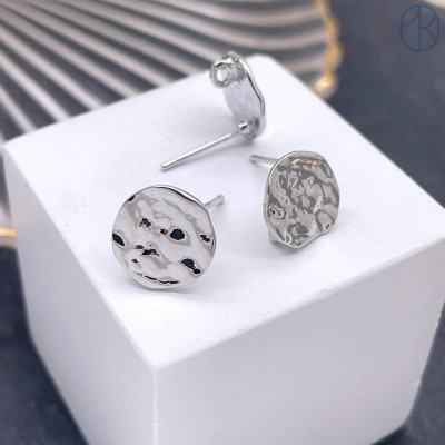 Пусеты цвет серебро 10 мм