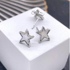 Пусеты цвет серебро 10 мм