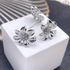 Пусеты цвет серебро 12 мм