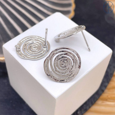 Пусеты цвет серебро 16 мм