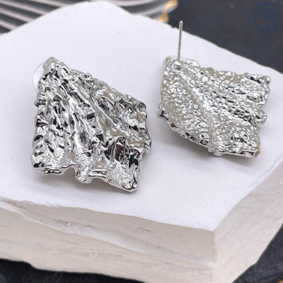 Пусеты цвет серебро 36х32 мм