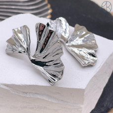 Пусеты цвет серебро 43х25 мм